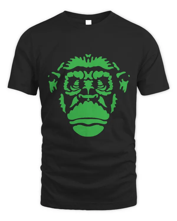 Green Chimpanzee Stencil Print