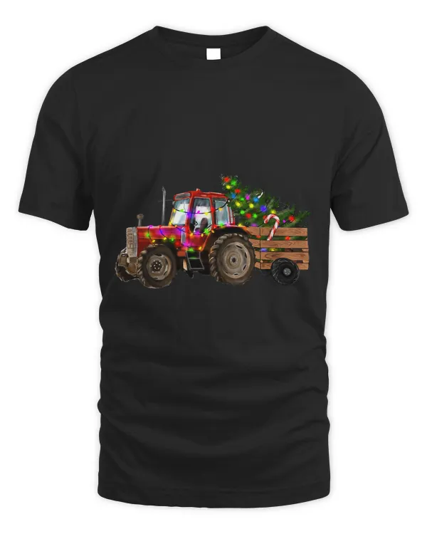 Green Christmas Farm Tractor Lover Funny Pine Tree Costume