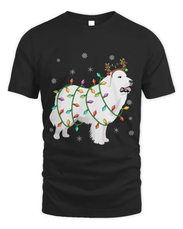 Funny Xmas Lighting Reindeer Hat Great Pyrenees Christmas