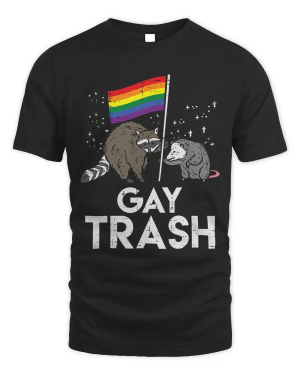 Gay Trash Raccoon Opossum LGBTQ Pride Flag Men Women Kids