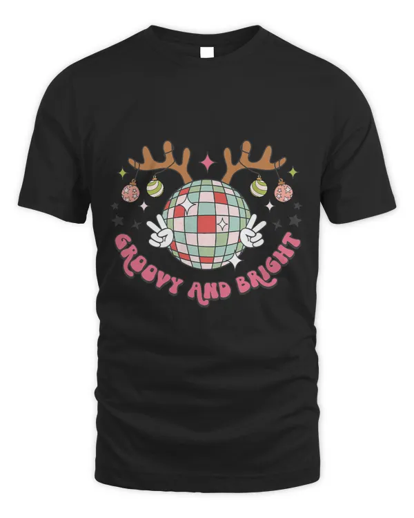 Groovy And Bright Merry Christmas Disco Ball Reindeer