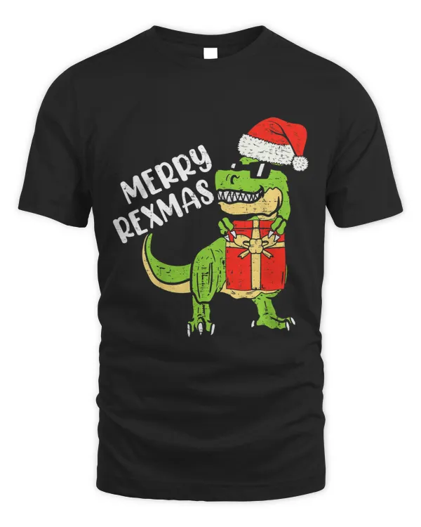 Dinosaur Dino Kids Merry Rexmas Dinosaur Christmas shirt Toddler Boys Xmas