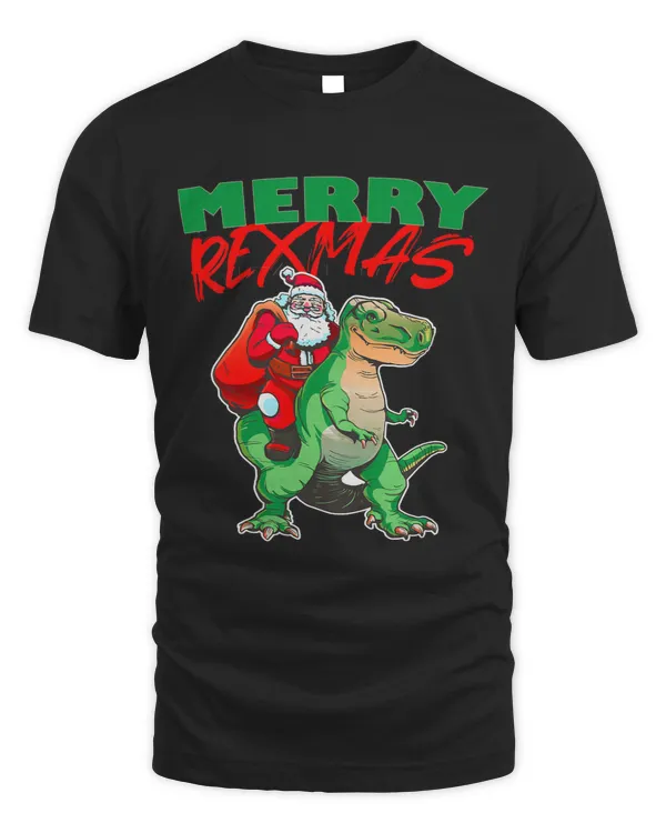Dinosaur Dino Kids Merry rexmas santa trex dino toddler boys christmas pjs kids 2