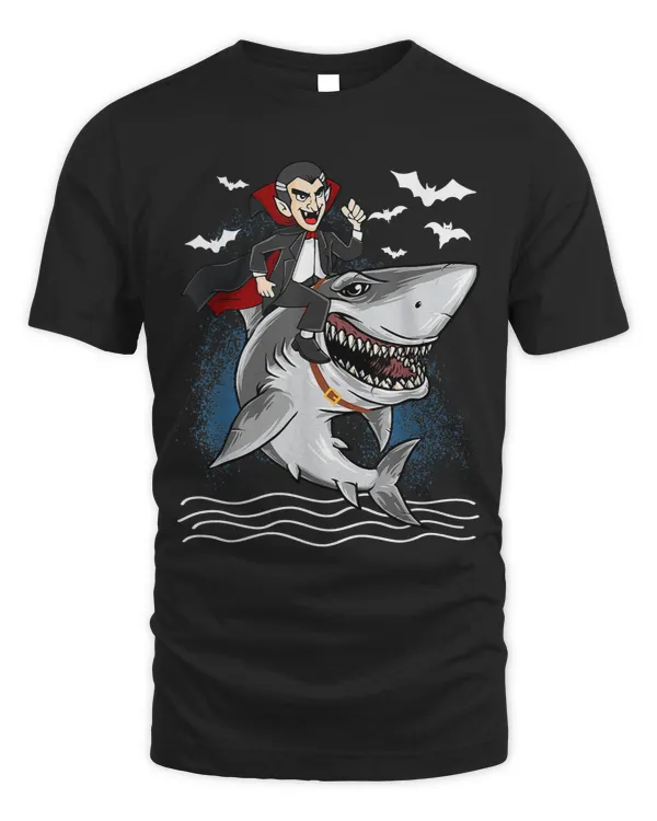 Ocean Shark Vampire Riding Shark Happy Halloween Costume Day Boys Kids 91