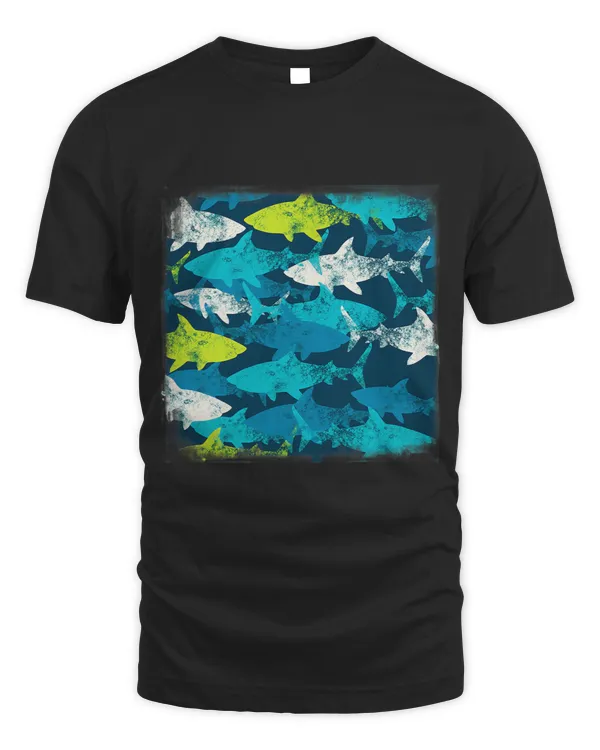 Ocean Shark vintage pattern
