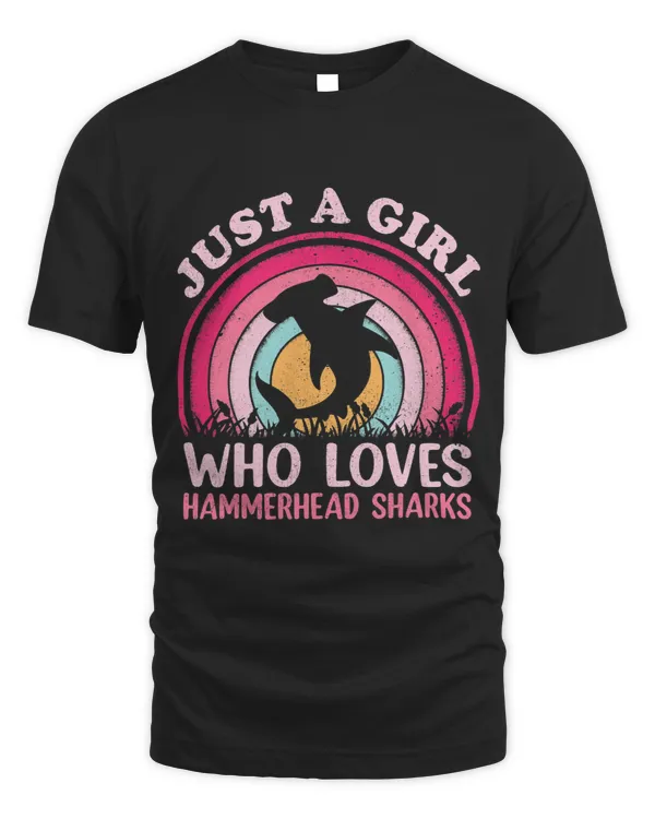 Ocean Shark Vintage Retro Just A Girl Who Loves Hammerhead Sharks