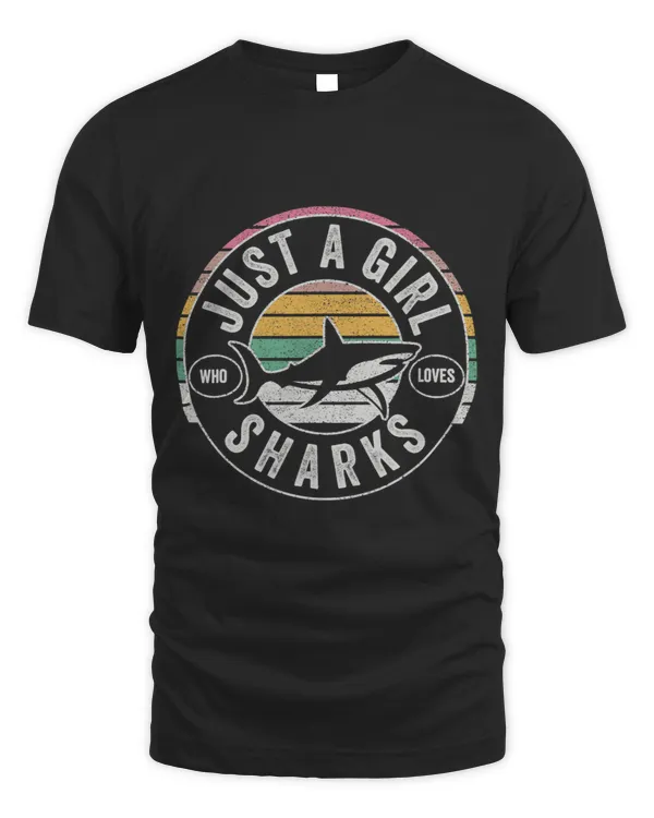 Ocean Shark Vintage Retro Just A Girl Who Loves Sharks Cute Shark Lover