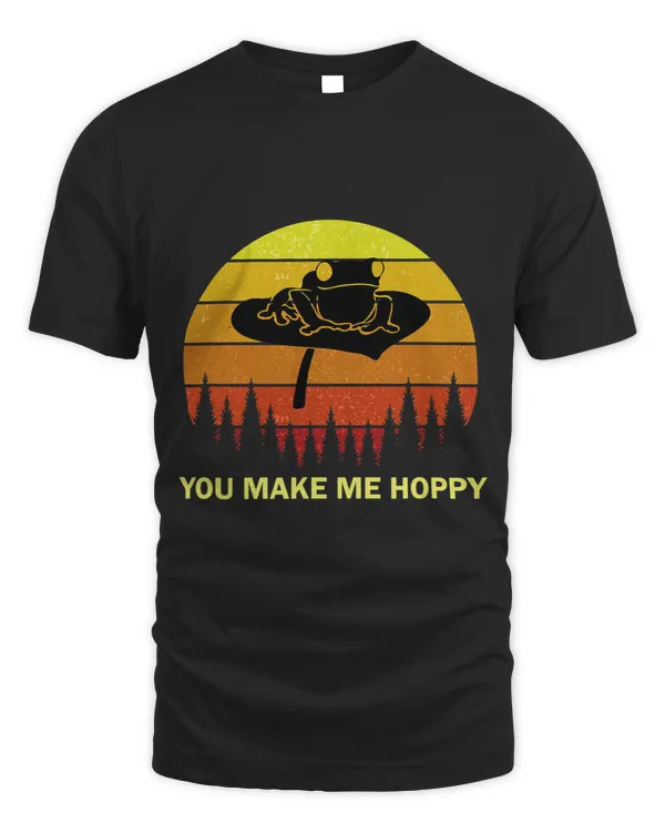 Frog Gift You Make Me Hoppy Frog Toad Lover Funny Pun Quote Silhouette