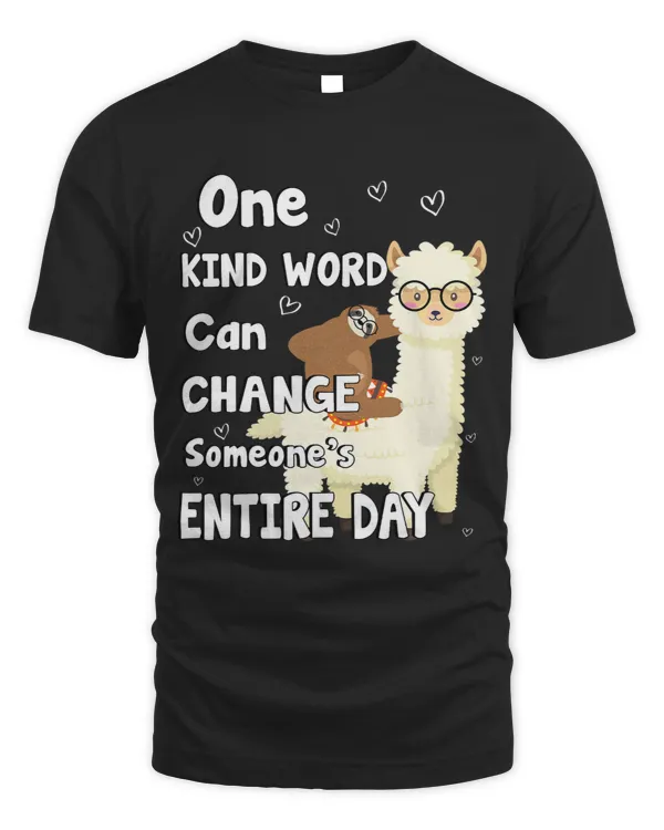 Llama Lover Unity Day Orange Tee Anti Bullying Gifts One Kind Word Llama