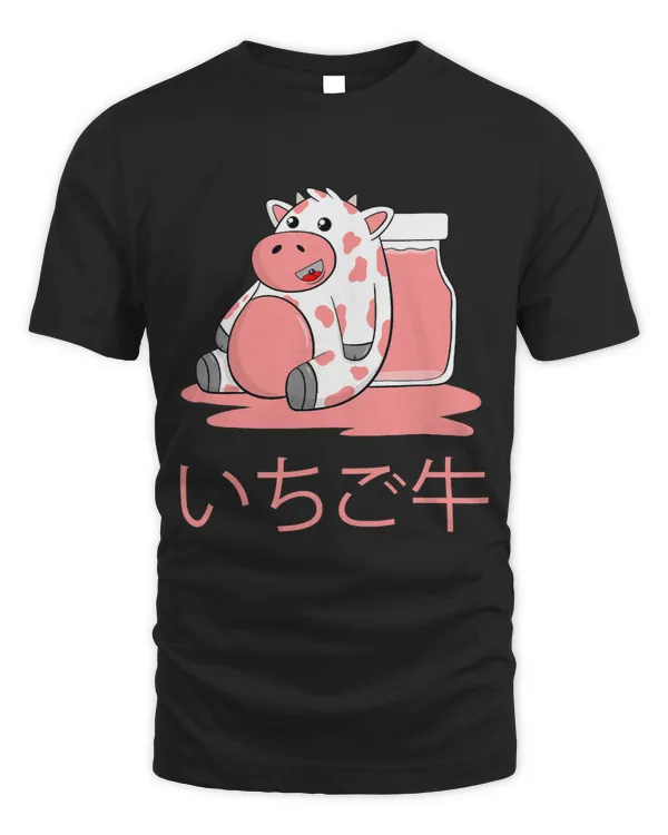 Cow Lover Strawberry Cow Kawaii Japanese Strawberry Milk Graphic