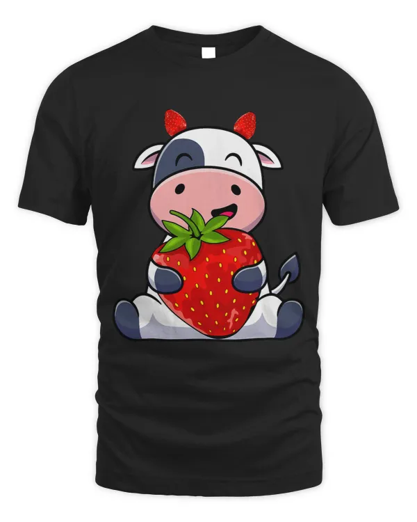 Cow Lover Strawberry Cow Strawberries Milk Fruit Kawaii Cute