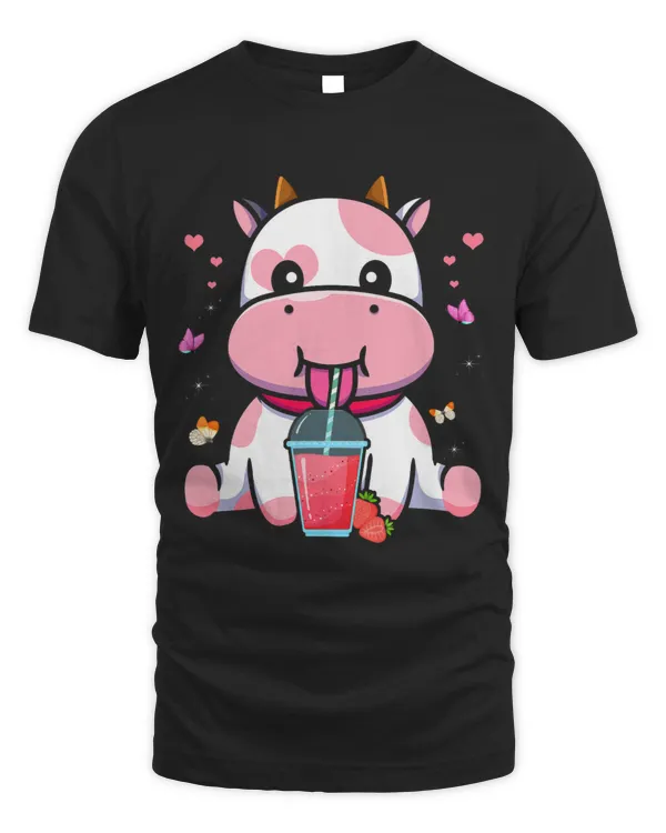 Cow Lover Strawberry Milk Cute Kawaii Aesthetic Pink Cow