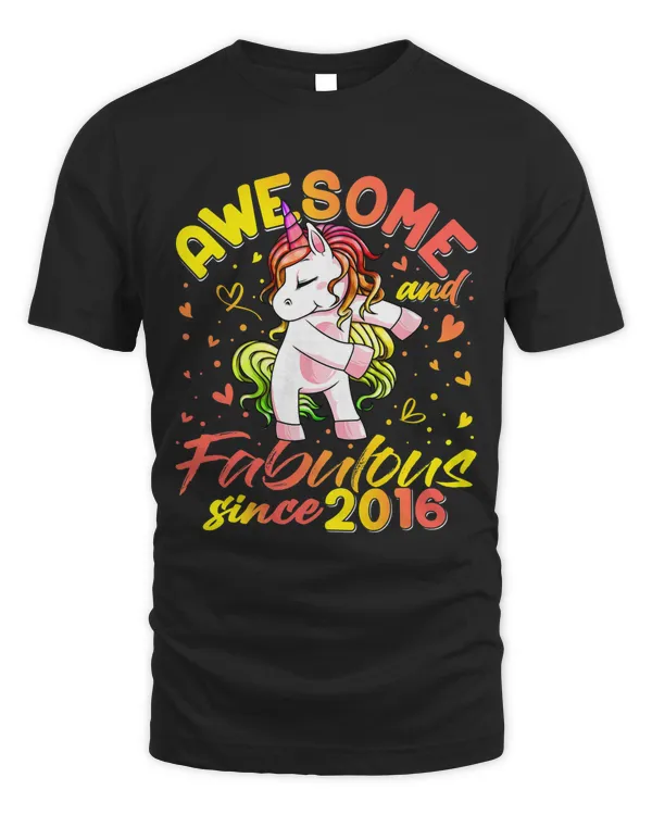 6th Birthday Shirt 6 Year Old Girl Flossing Unicorn Party T-Shirt