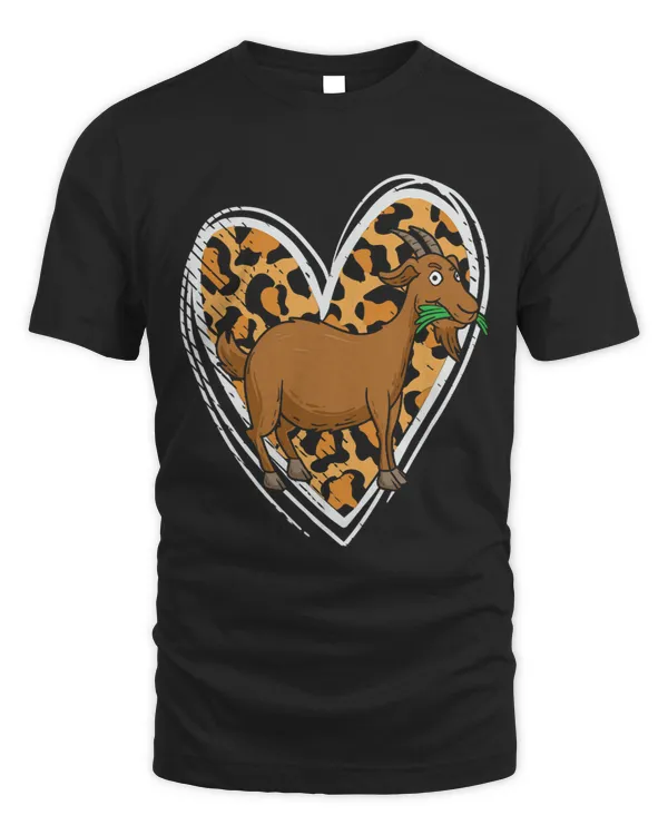 Goat Lover Love Farmer Goat Lover Leopard Heart Print Girls Womens