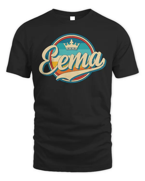 Womens Eema Retro Name Funny Vintage Style Grandmother Granny T-Shirt