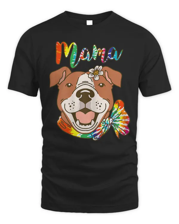 Womens Women's Pitbull Mom Dog Lover Pittie Mama Happy Mothers Day T-Shirt
