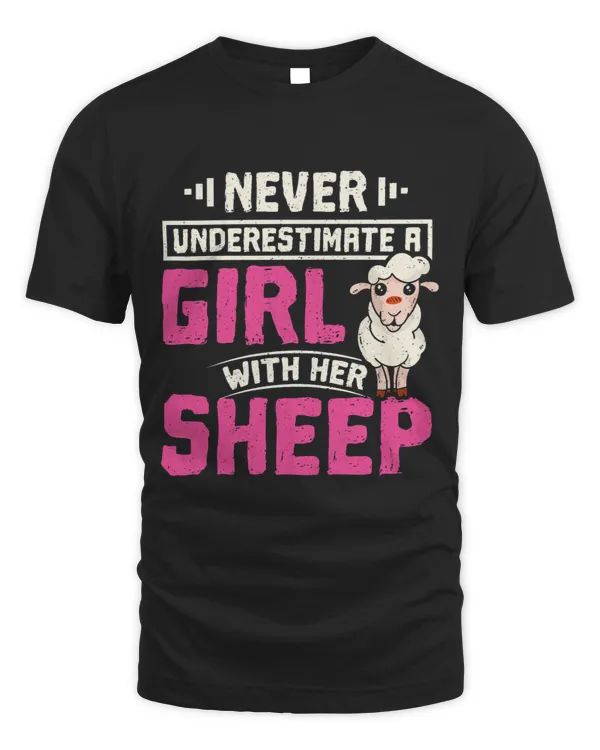 Sheep Lover Womens Never underestimate a girl with her sheep