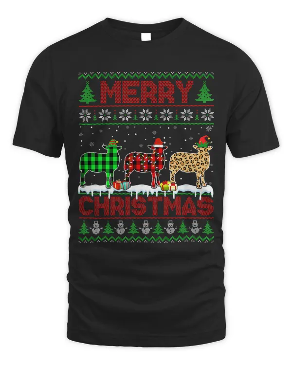 Sheep Lover Xmas Leopard Plaid Elf Santa Hat Christmas