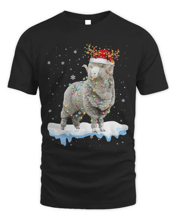 Sheep Lover Xmas Sheep Xmas Lights Santa Reindeer Sheep Lover