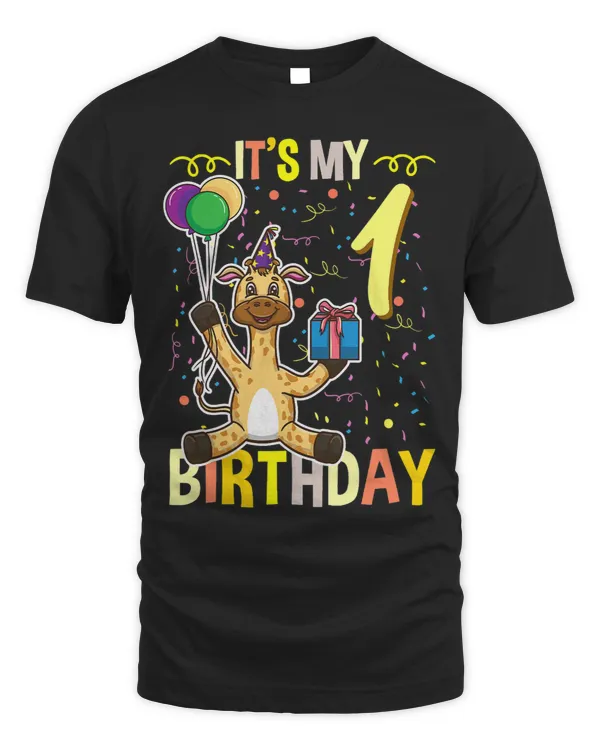Giraffe Gift Its My 1st Birthday Giraffes Animal