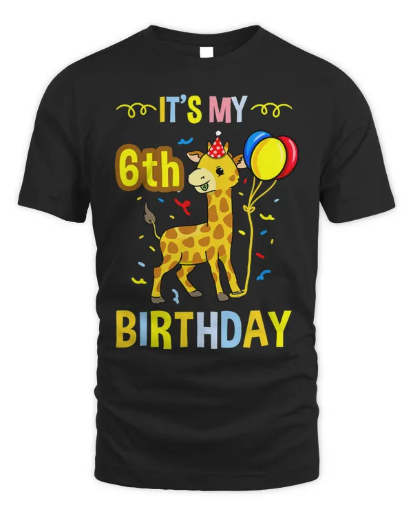 Giraffe Gift Its My 6th Birthday Giraffe