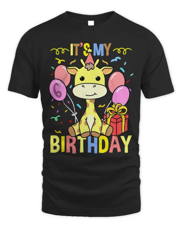 Giraffe Gift Its My 6th Birthday Giraffes Lover