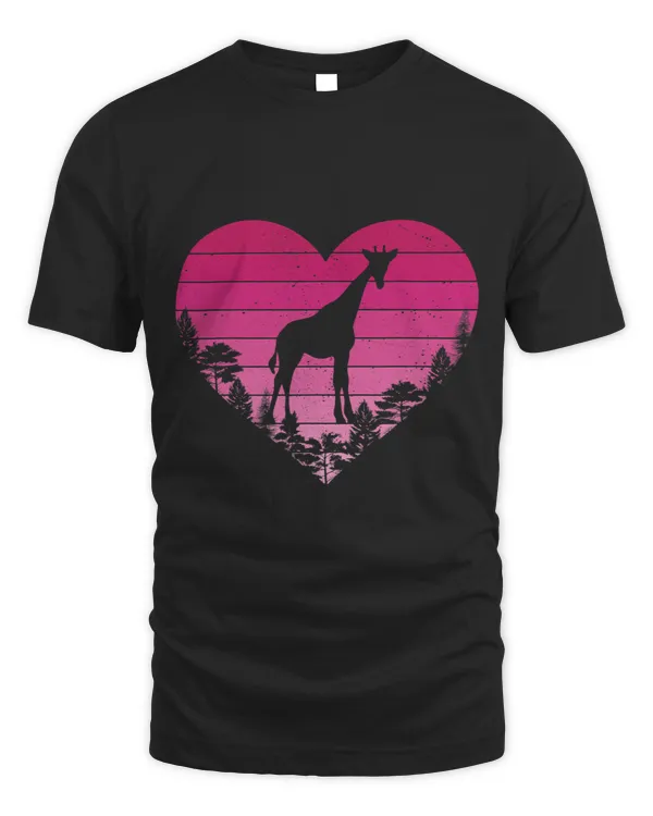 Giraffe Gift Retro Vintage Heart Giraffes Valentines Day
