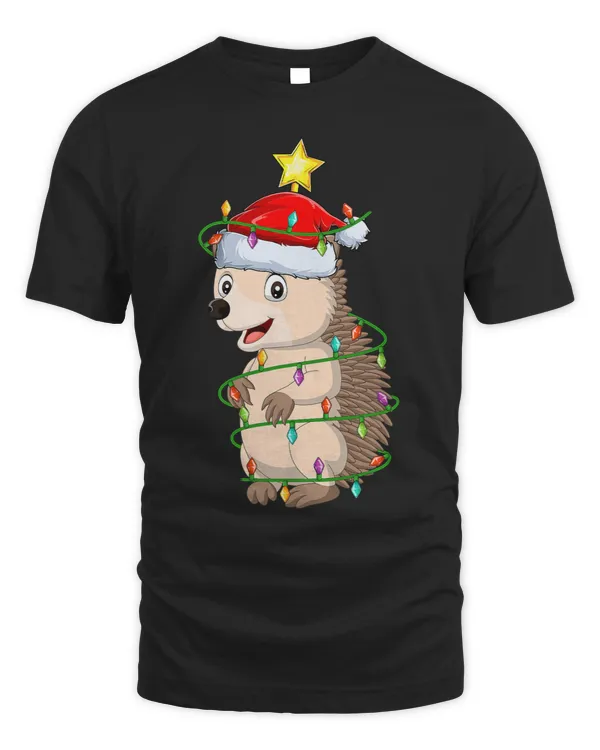 Hedgehog Gift Xmas Tree Lighting Santa Hedgehogs Christmas