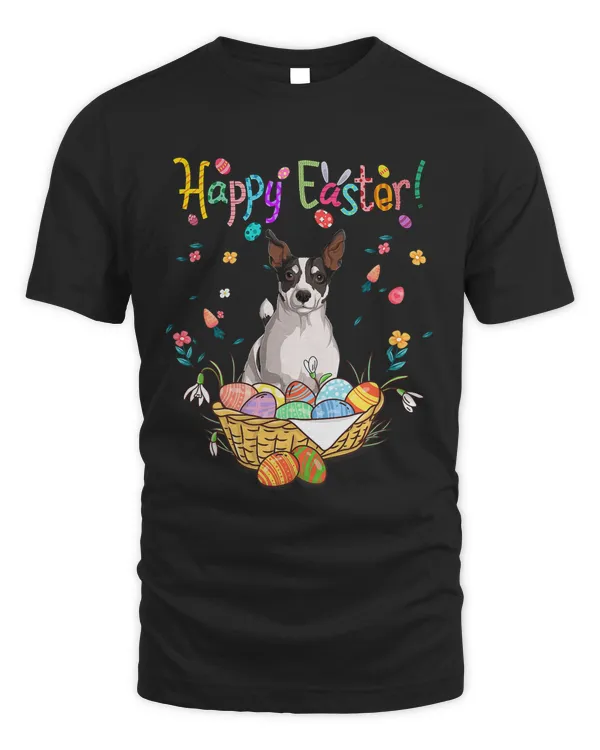 Bunny jack russell Dog Happy Easter Day with Easter Egg T-Shirt