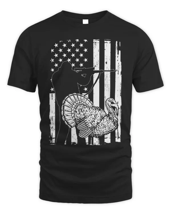 Turkey Hunting American Flag USA Turkey Hunter