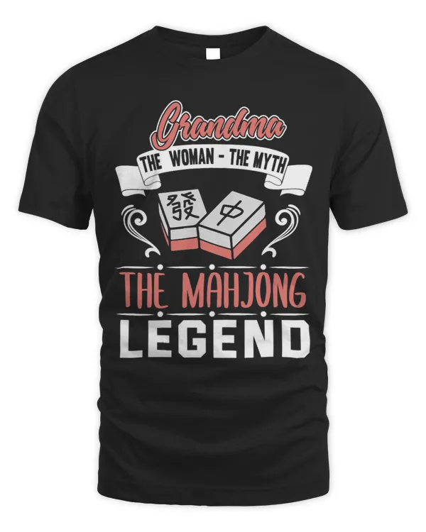 Womens Mahjong Grandma Shirt Funny Grandmother Chinese Game Mahjong
