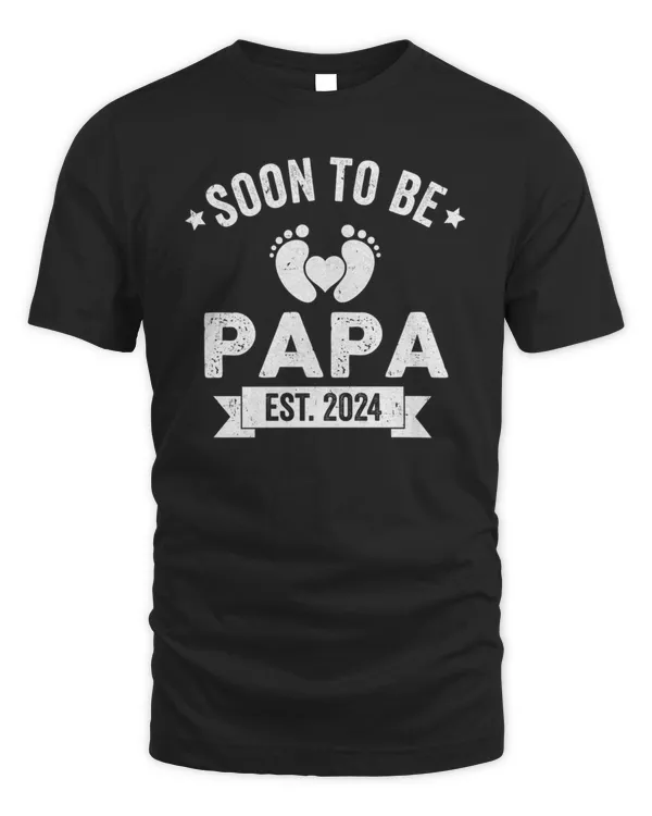 Soon To Be Papa 2024 Fathers Day First Time Papa T-Shirt