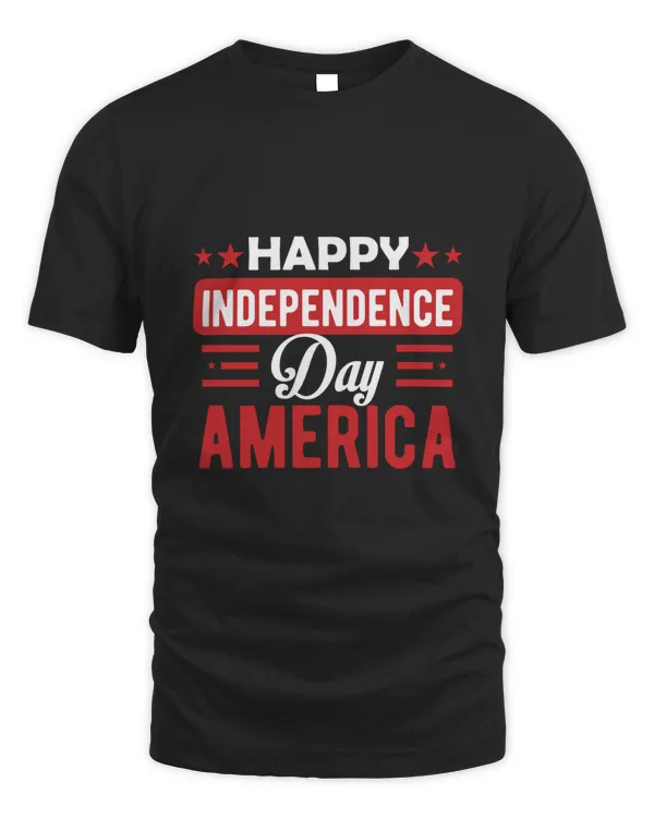 Happy Independece Day America Print T-Shirt Tee