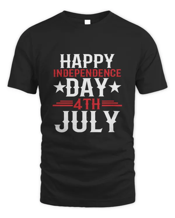 Happy Independence Day 4th of July America Print T-Shirt Tee