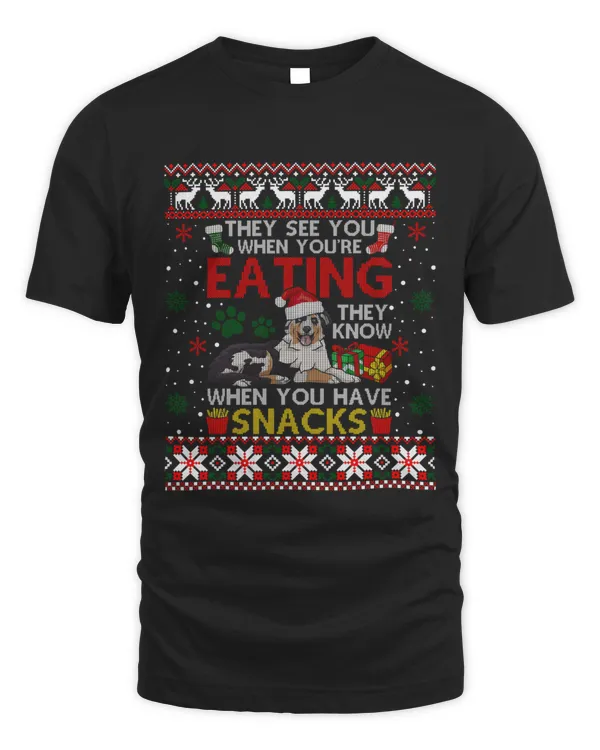 Australian Shepherd They See You Funny Dog Lover Christmas Shirt8962 T-Shirt