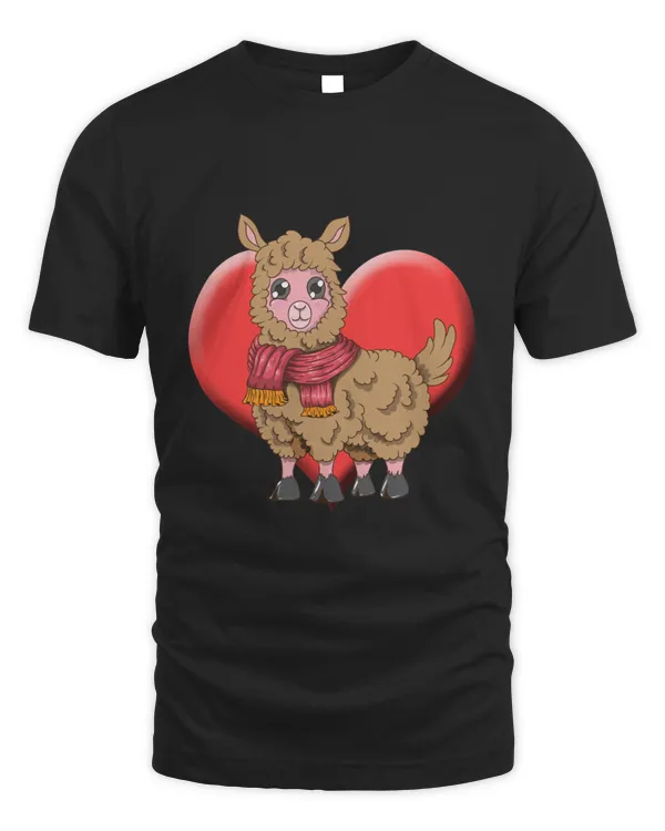Cute Llama Alpaca Heart Design Women Animal Lovers10511