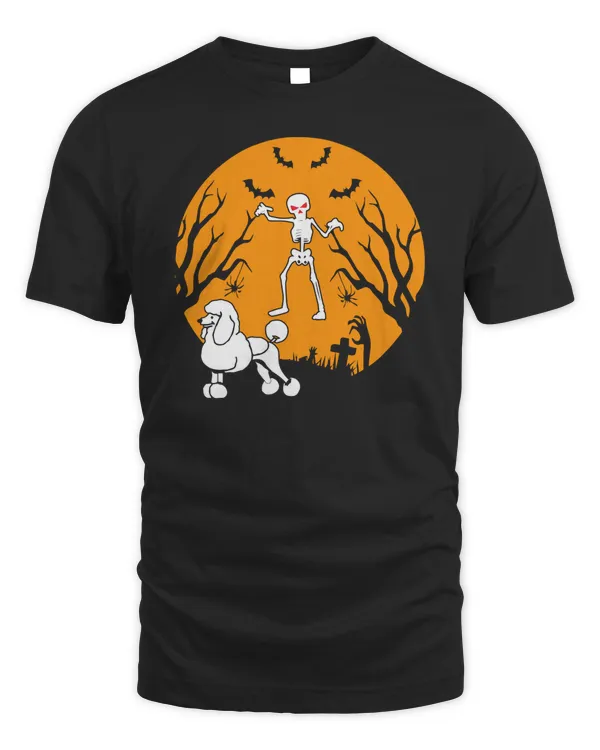 Poodle Dog Funny Halloween Zombie Running Poodle Lover Long Sleeve T-Shirt