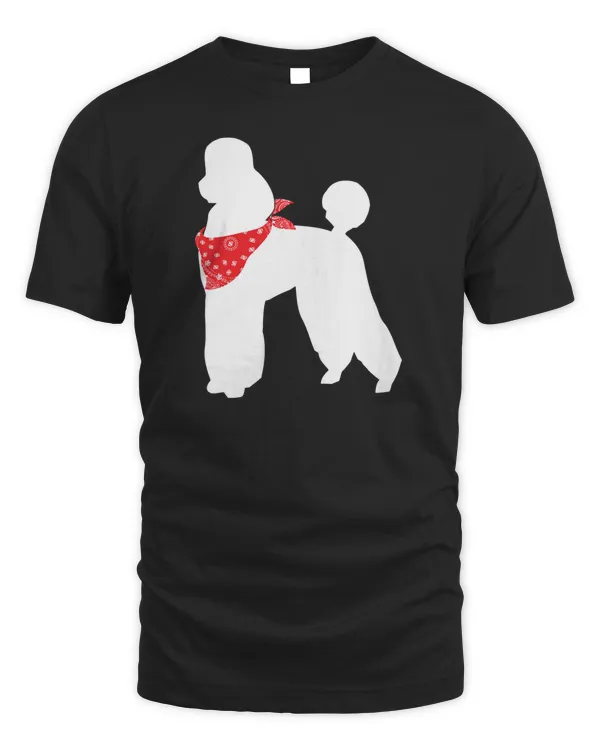 Poodle Dog Wearing Red Bandana Long Sleeve T-Shirt
