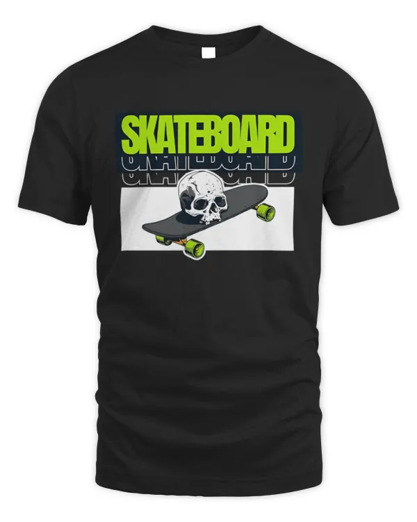 Skateboard Skull T Shirt
