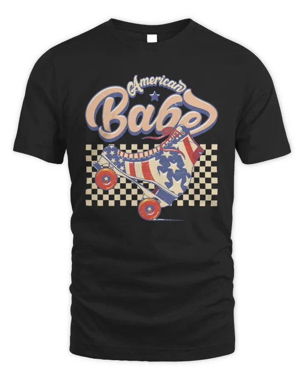 American Babe Tee, Retro Skating Vintage Inspired Shirt, Graphic Tee for Women, Retro Shirt