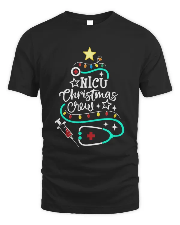 NICU Christmas Crew Neonatal Nurse NICU Techs Secretary T-Shirt
