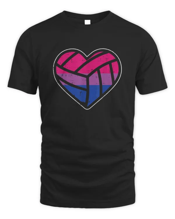 Volleyball Heart Sport LGBTQ Bisexual Flag Gay Pride Ally Bi