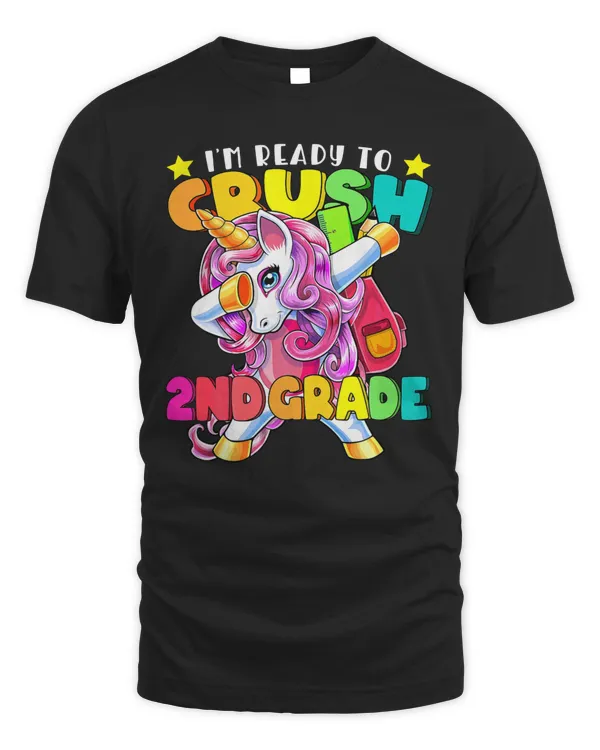 Crush 2nd Grade Dabbing Unicorn Back to School Girls Gift T-Shirt