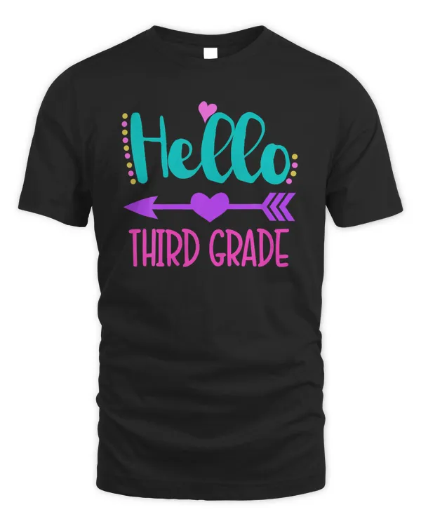 Cute Hello Third Grade 3rd Grade Back To School Girls