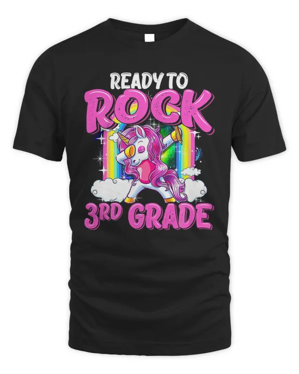 Ready To Rock 3rd Grade Dabbing Unicorn Back To School Girls