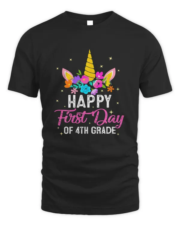 4th Fourth Grade Unicorn First Day Of School Shirt Back To School