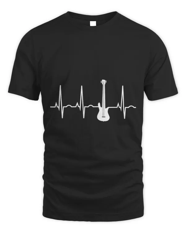 Bass Player Shirt - Bass Guitar Player Heartbeat T-Shirt
