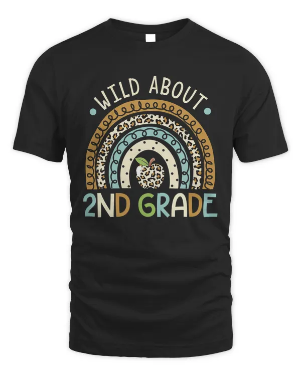 Wild About 2nd Grade Leopard Rainbow Back To School