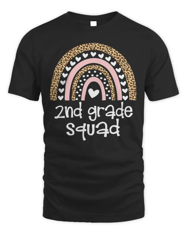2nd Grade Squad Teacher Student Rainbow 100th day of School T-Shirt