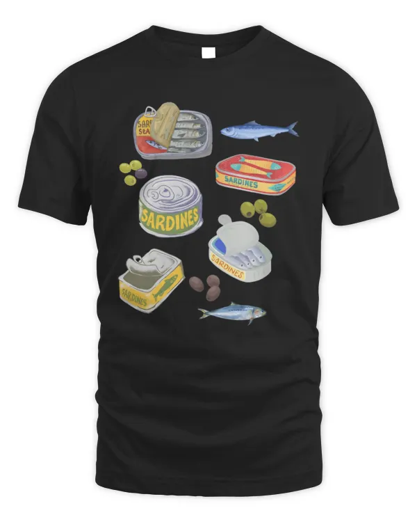 Sardines Shirt, Tinned Fish Shirt, Olives Tshirt, Trendy Fish Shirt, Food Lover Graphic, Vintage Inspired Italian Summer T-shirt, Gift For Hostess